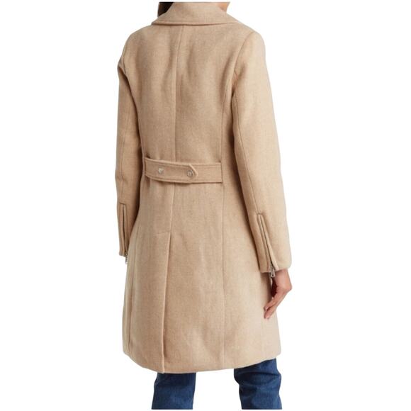 Avec Les Filles Twill Moto Jacket Camel Tan Beige Zipper Coat Mid Weight XL - Picture 2 of 12